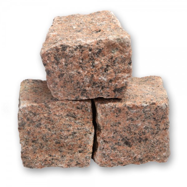 Granitpflaster rot / rötlich 4 x 6 cm - 24 Tonnen - ca. 204 qm